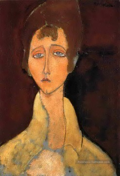 femme avec un manteau blanc 1917 Amedeo Modigliani Peinture à l'huile